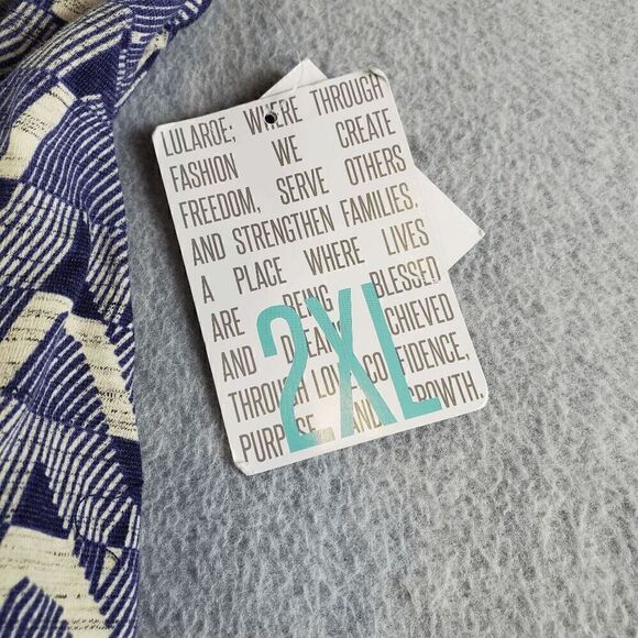 LuLaRoe Skirt Womens 2XL Purple Geo Print Flippy Flared Stretch Elastic Waist - Picture 5 of 11